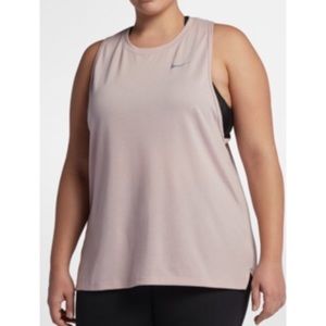 Nike plus size workout tank tailwind 1x pink